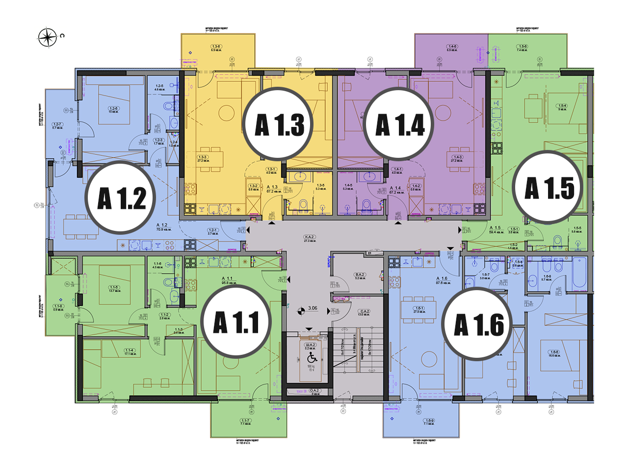 Вход А етаж 1