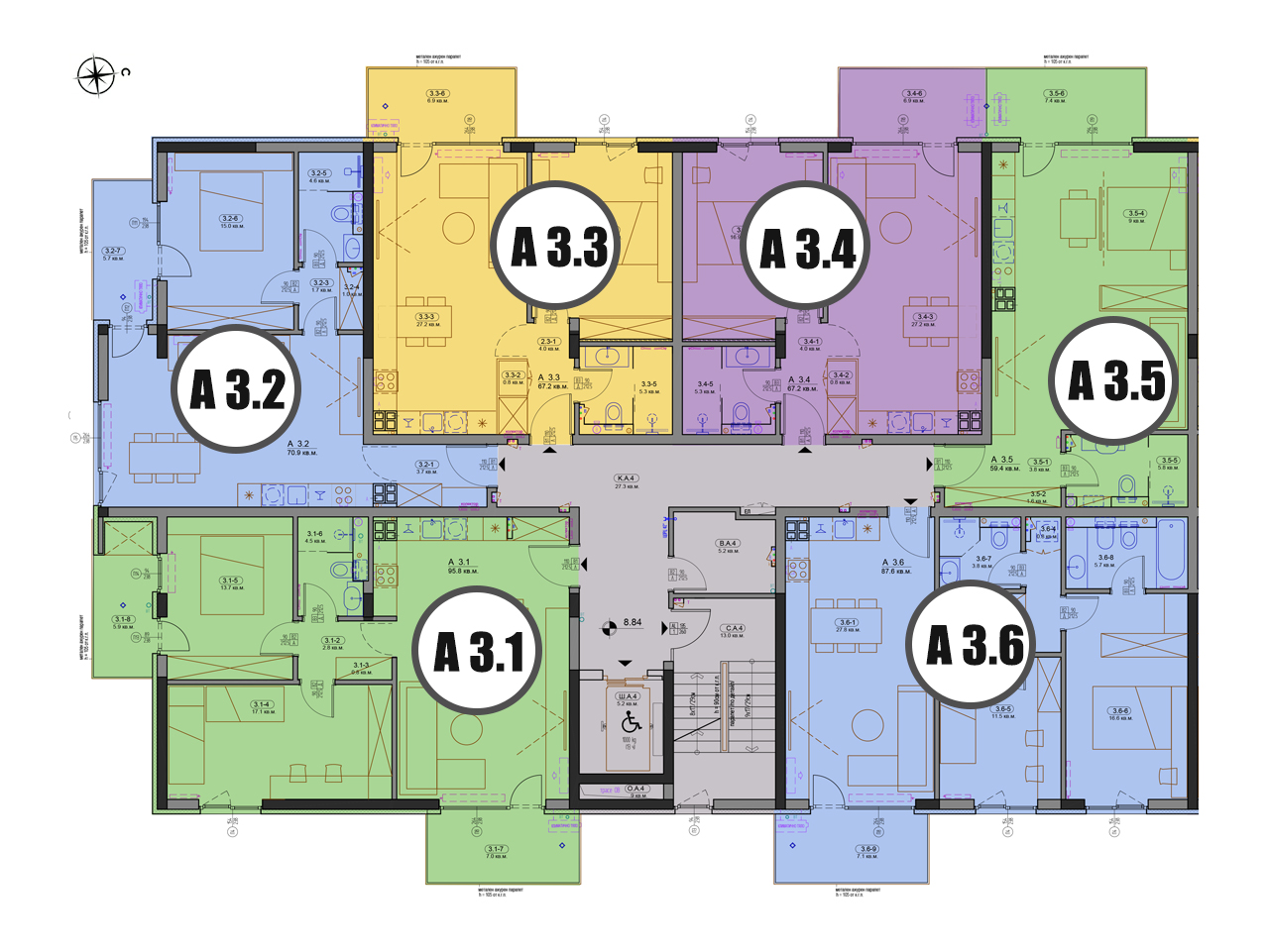 Вход А етаж 3