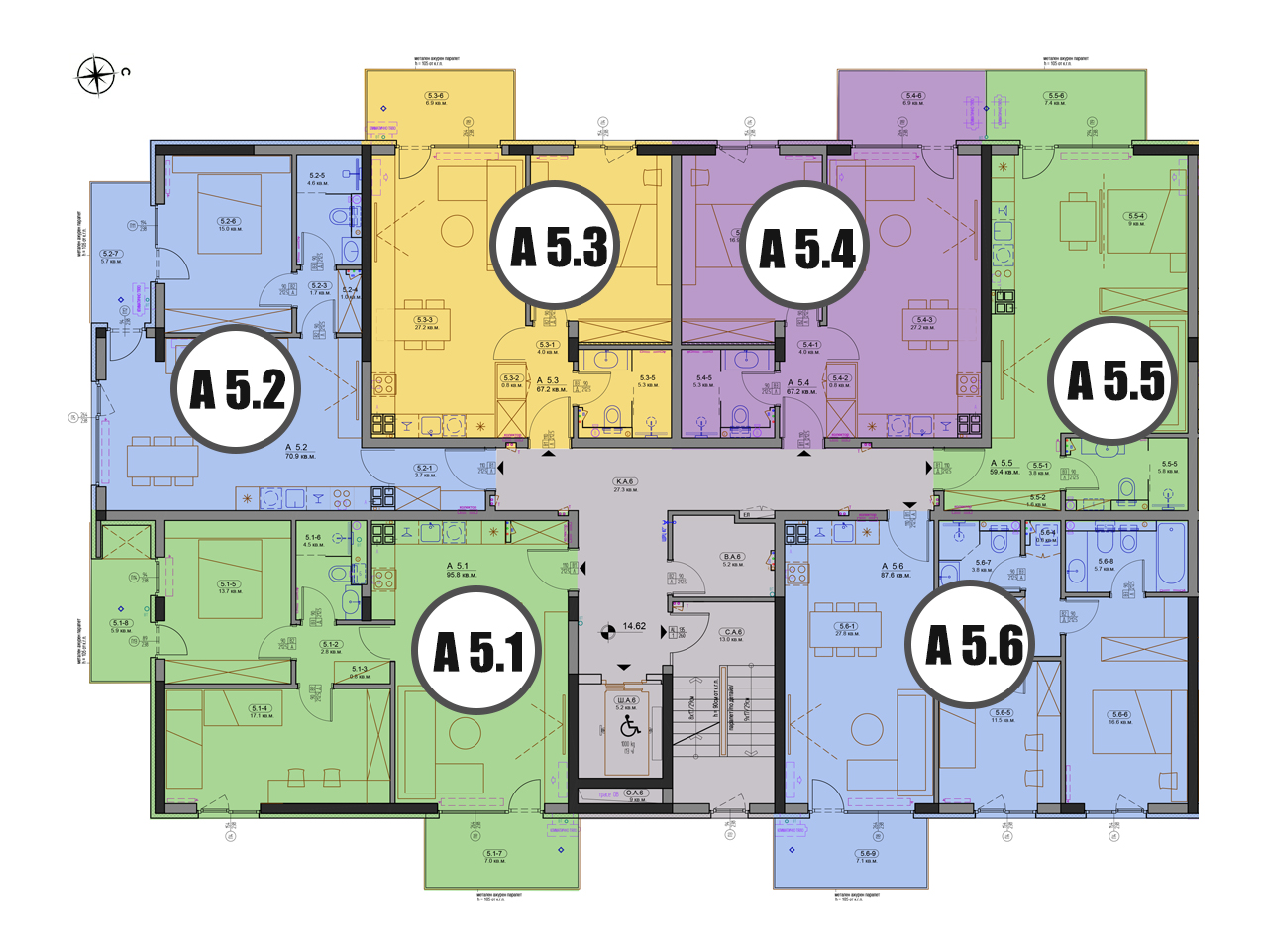 Вход А етаж 5