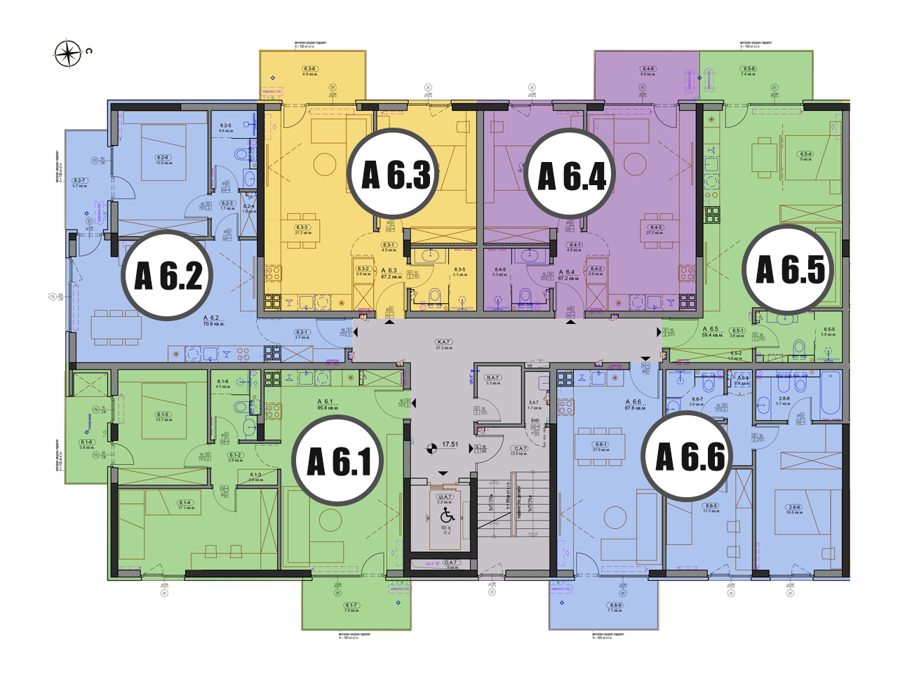 Вход А етаж 6