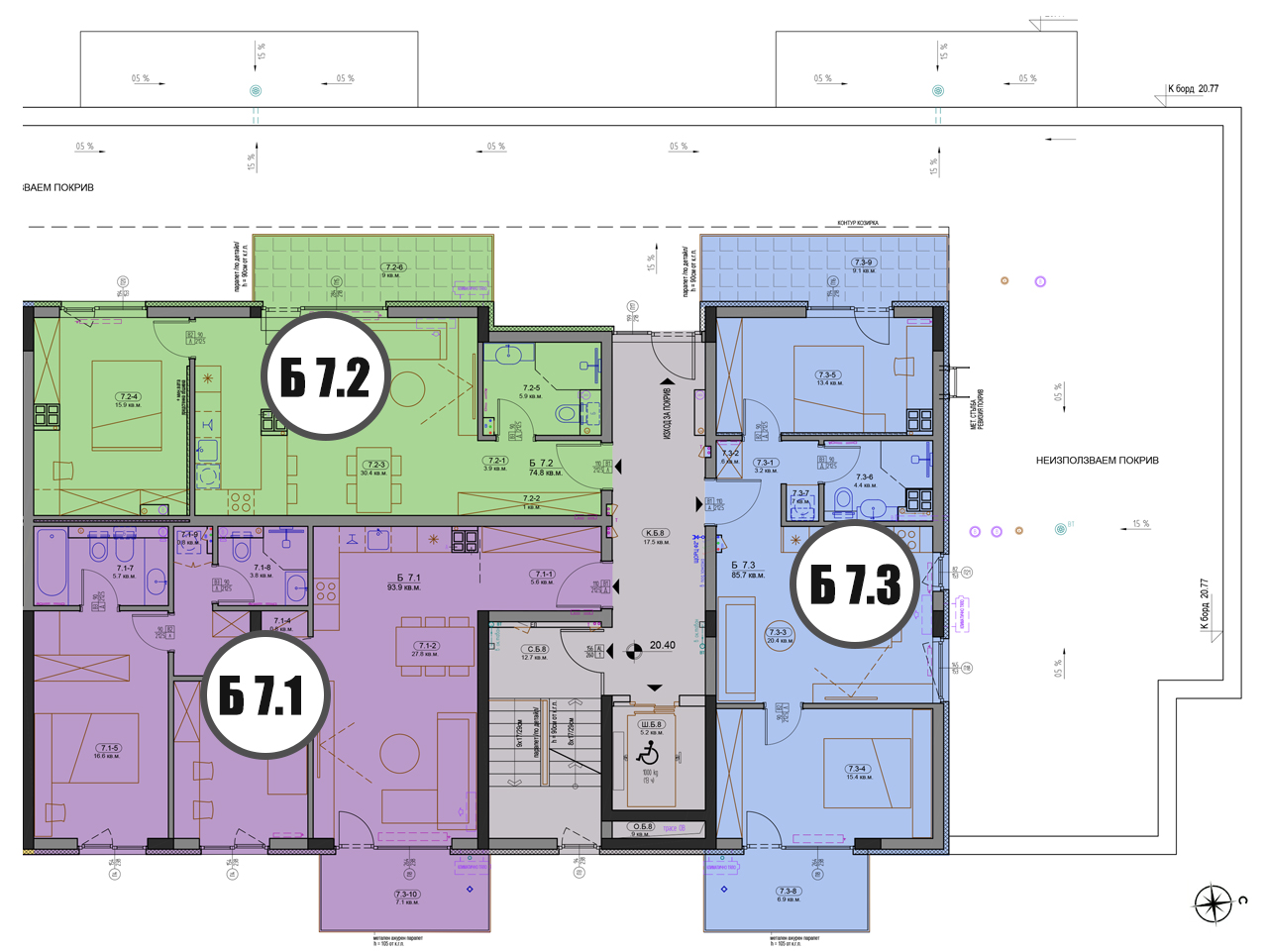 Вход Б етаж 7